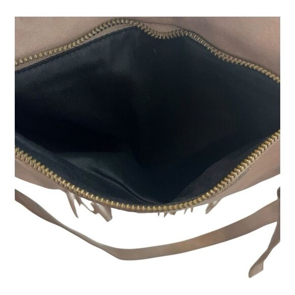 Lucky Brand Kyle Flap Leather Fringe Messenger Crossbody Boho Hippie Bag - Picture 4 of 6